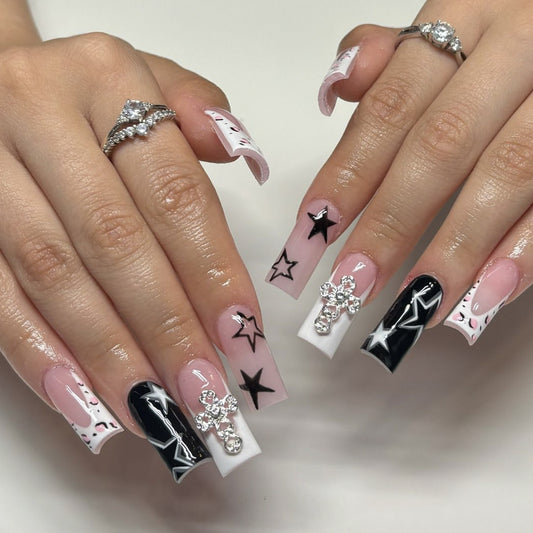 Coffin French Leopard Stars Cross