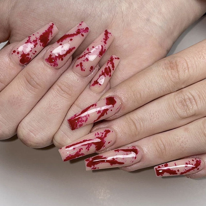 Red Coffin Press-On Nails