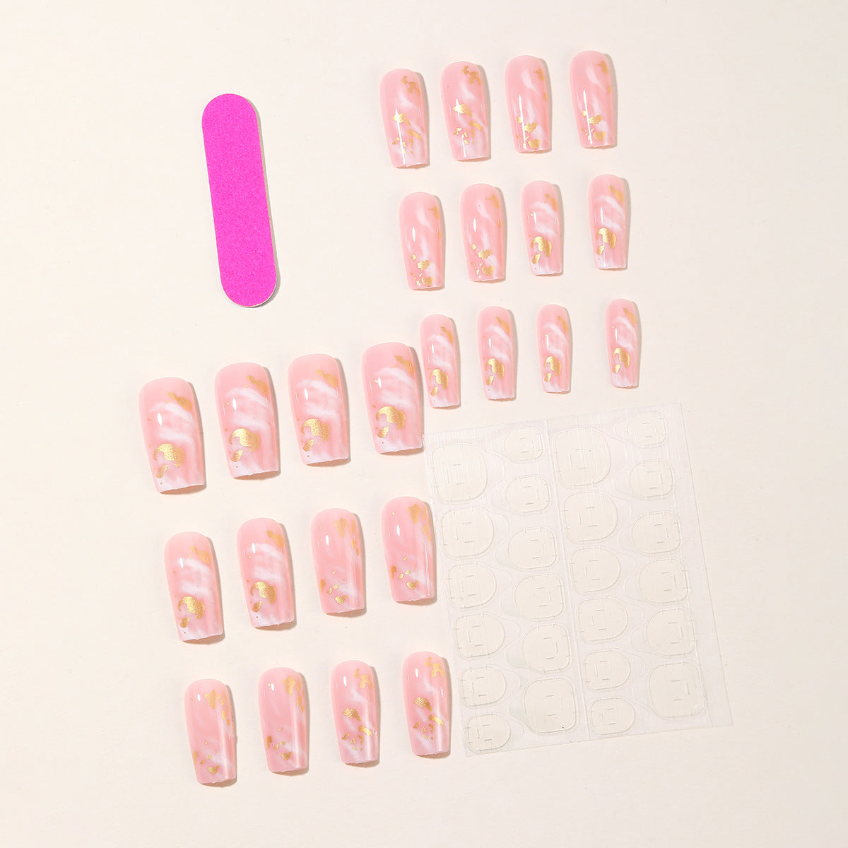 Pink Marble Press-On Nails