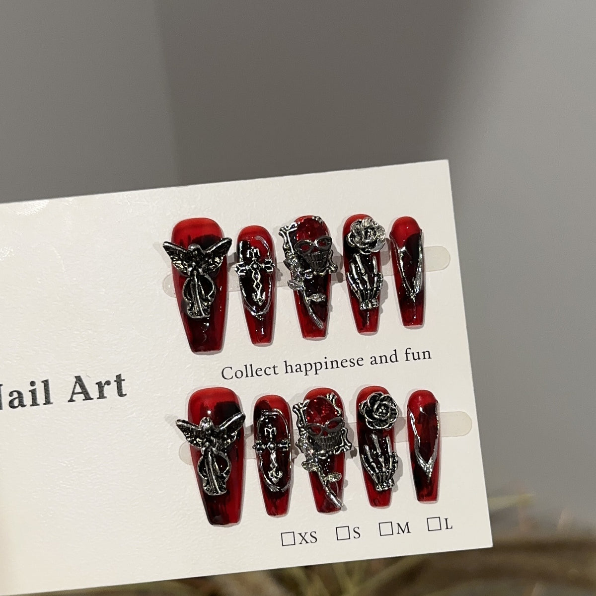 Vampire Long Coffin Halloween — packaging with nail file, jelly tabs and glue
