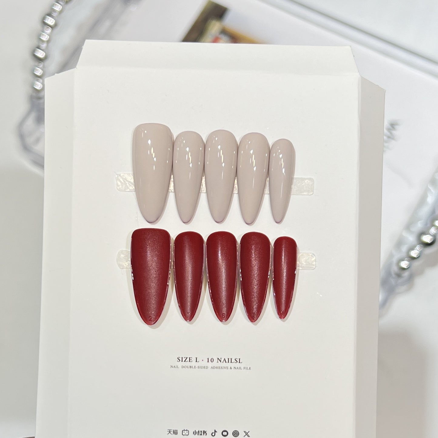 White Press-On Nails