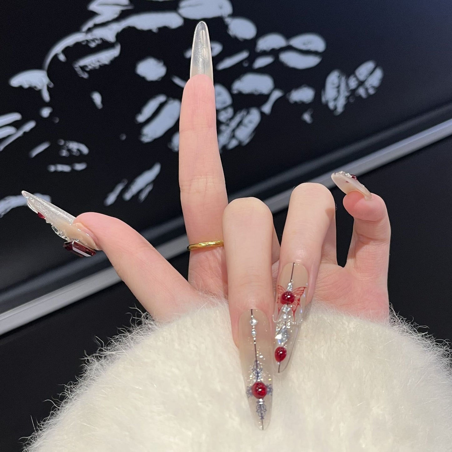 Black Butterfly Hand-Painted