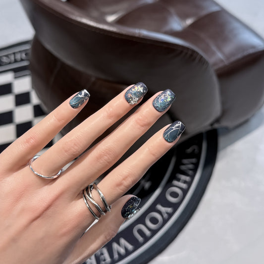 Blue Cat Eye Hand-Painted