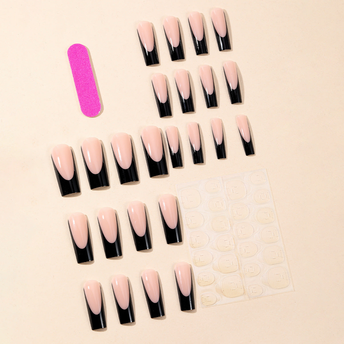 Black French Press-On Nails