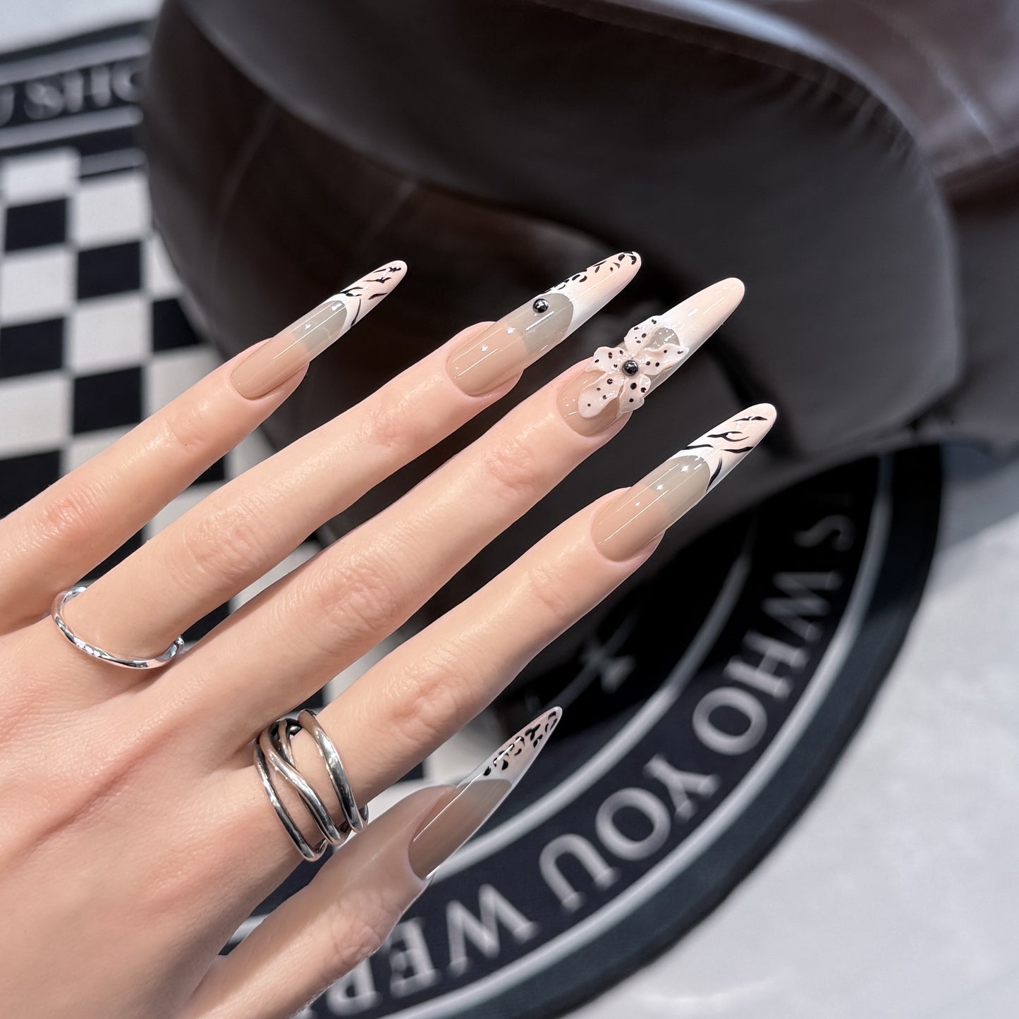 Nude Floral 3D Hand-Painted