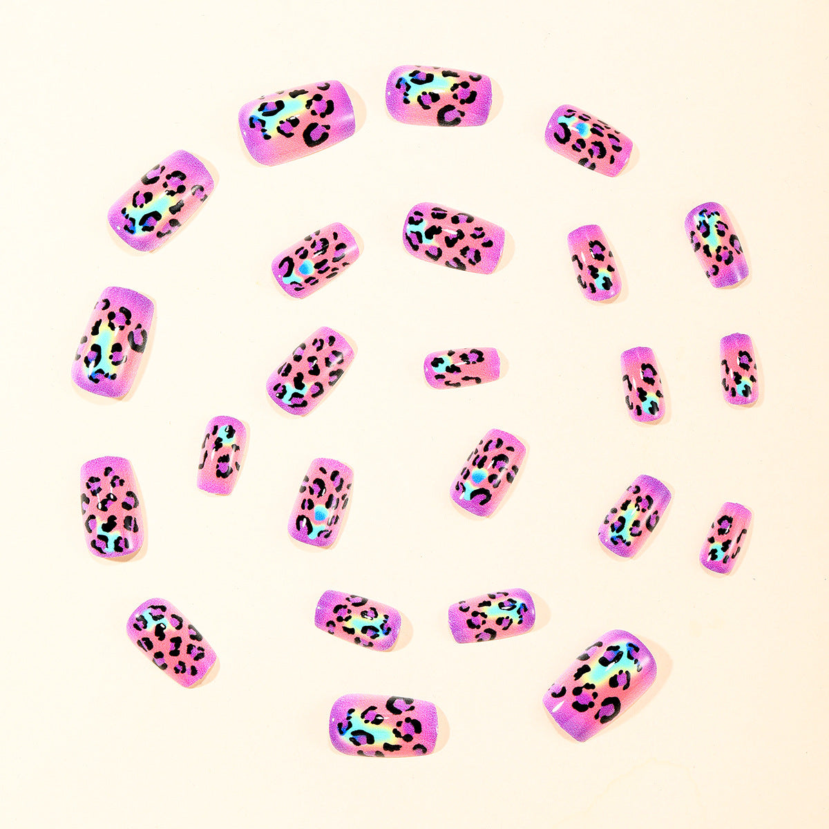 Purple Gradient Leopard Floral