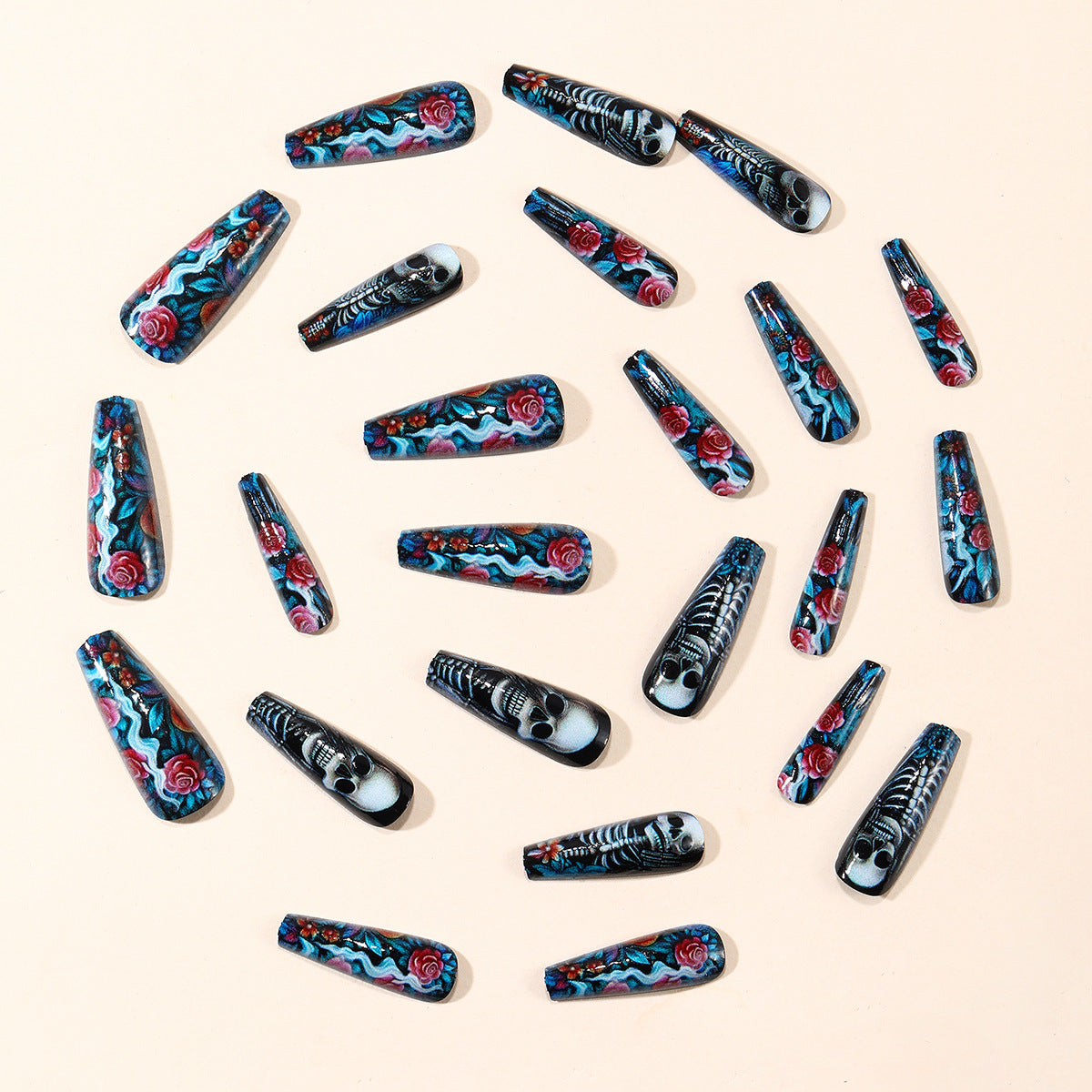 Floral Halloween Press-On Nails