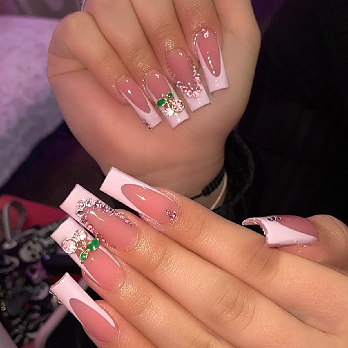 Pink French Press-On Nails