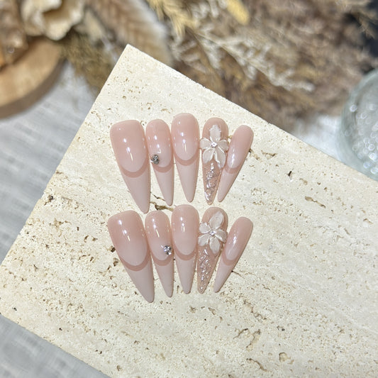 Nude Jelly Gradient French Floral