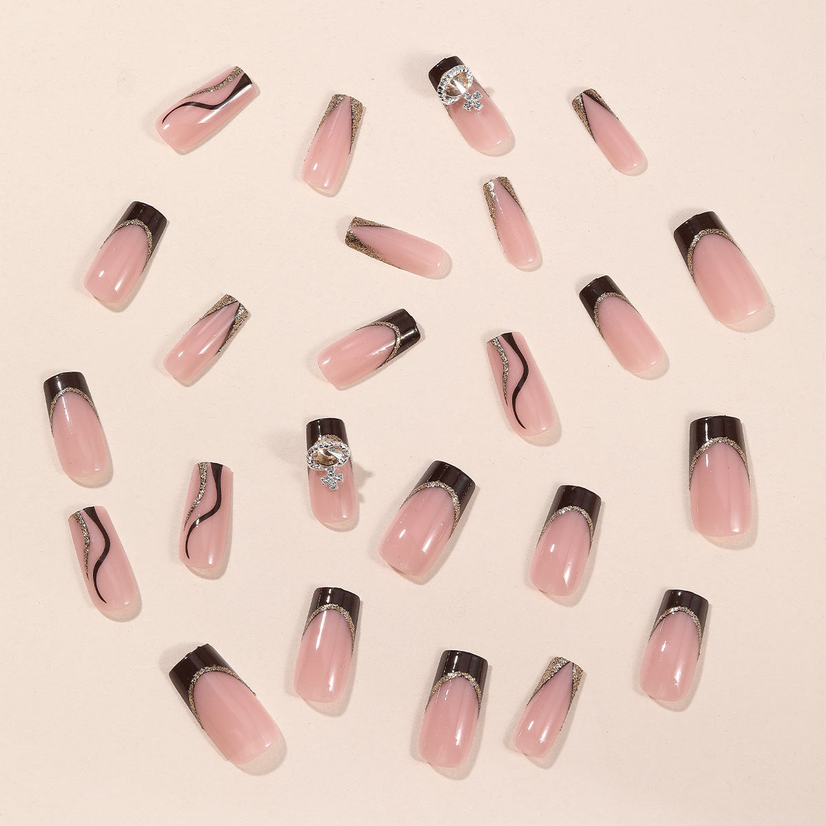 Brown French Press-On Nails