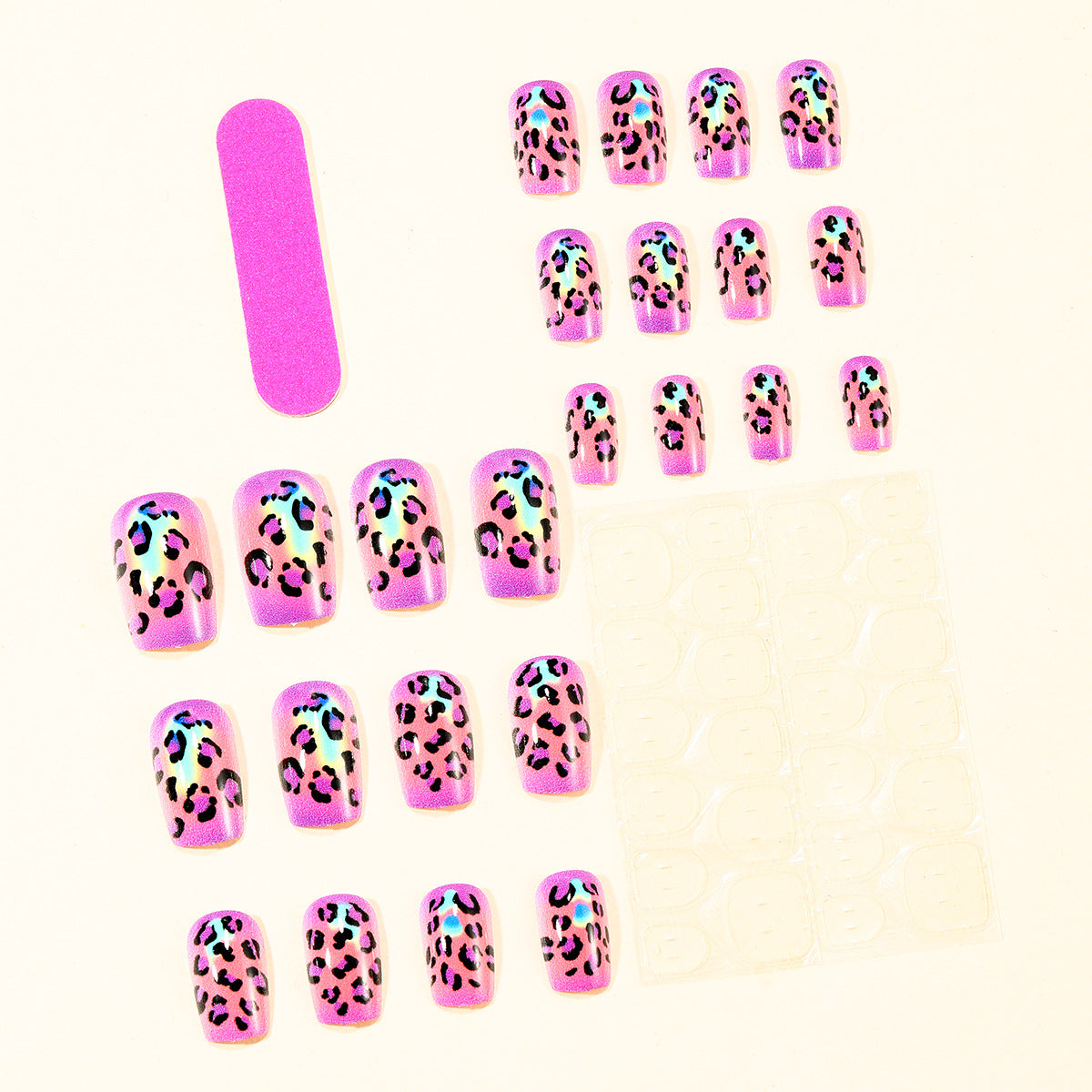 Purple Gradient Leopard Floral