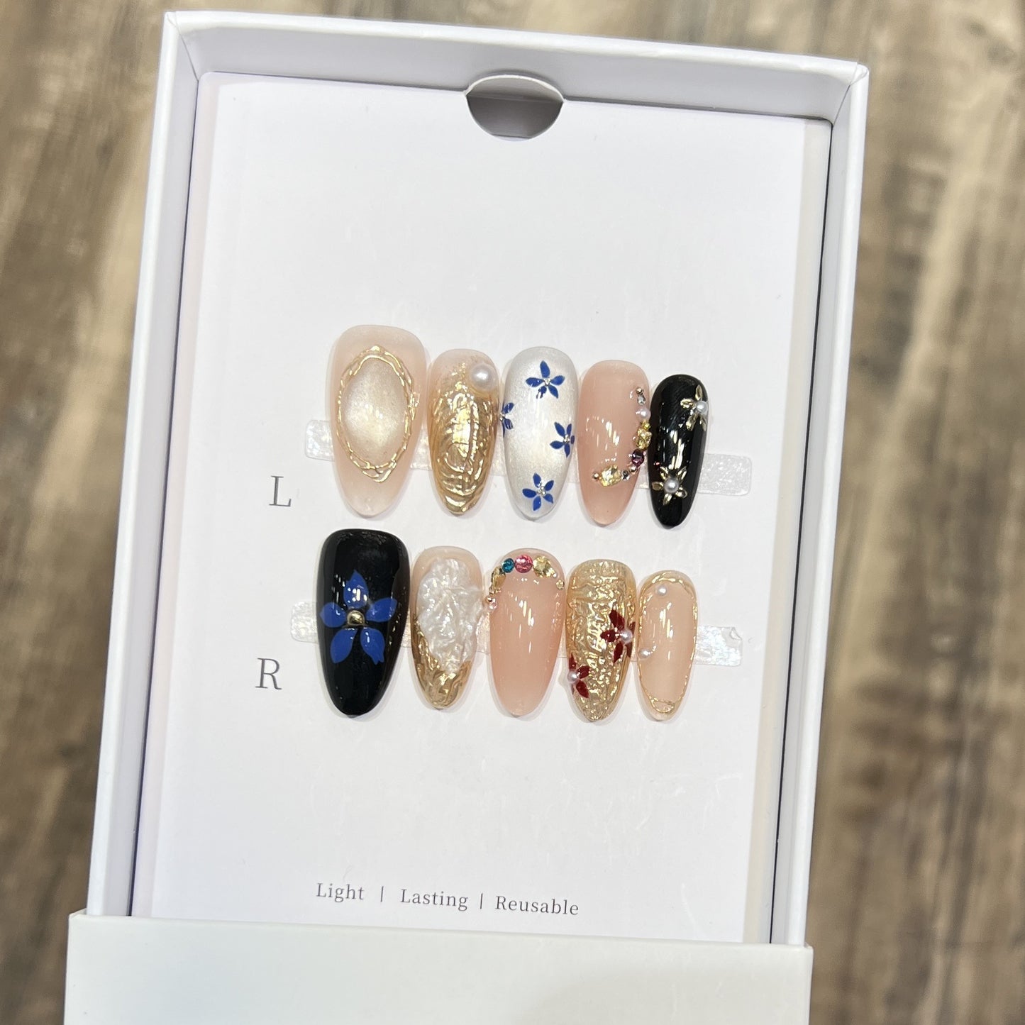 Cat Eye Chrome Floral Crystal Hand-Painted