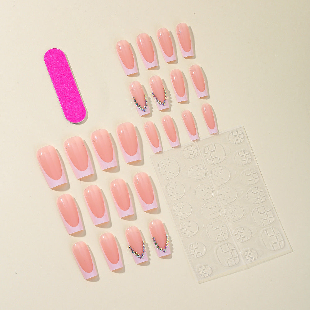 Pink French Press-On Nails