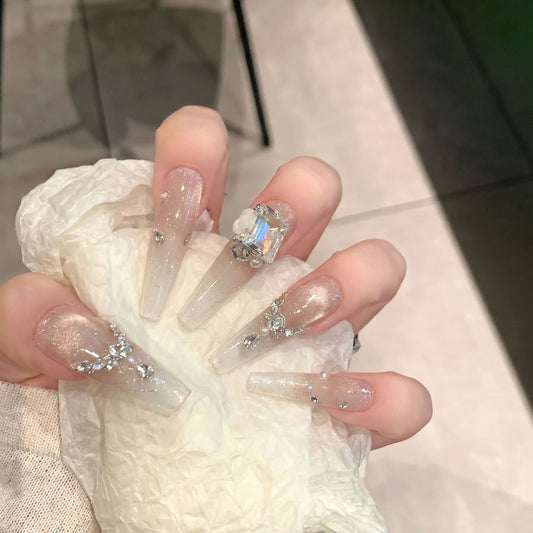 White Cat Eye French Crystal