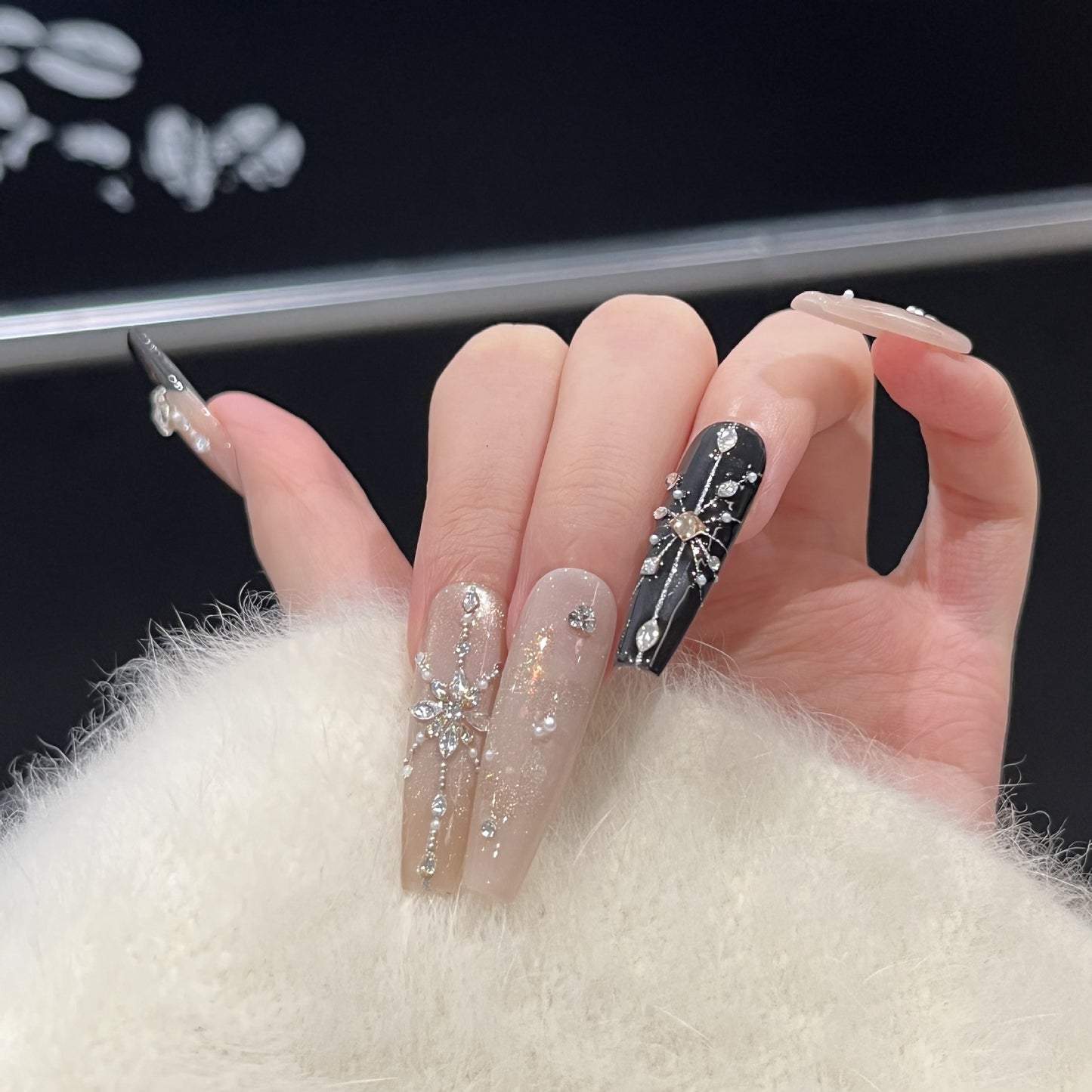 Butterfly Crystal Press-On Nails