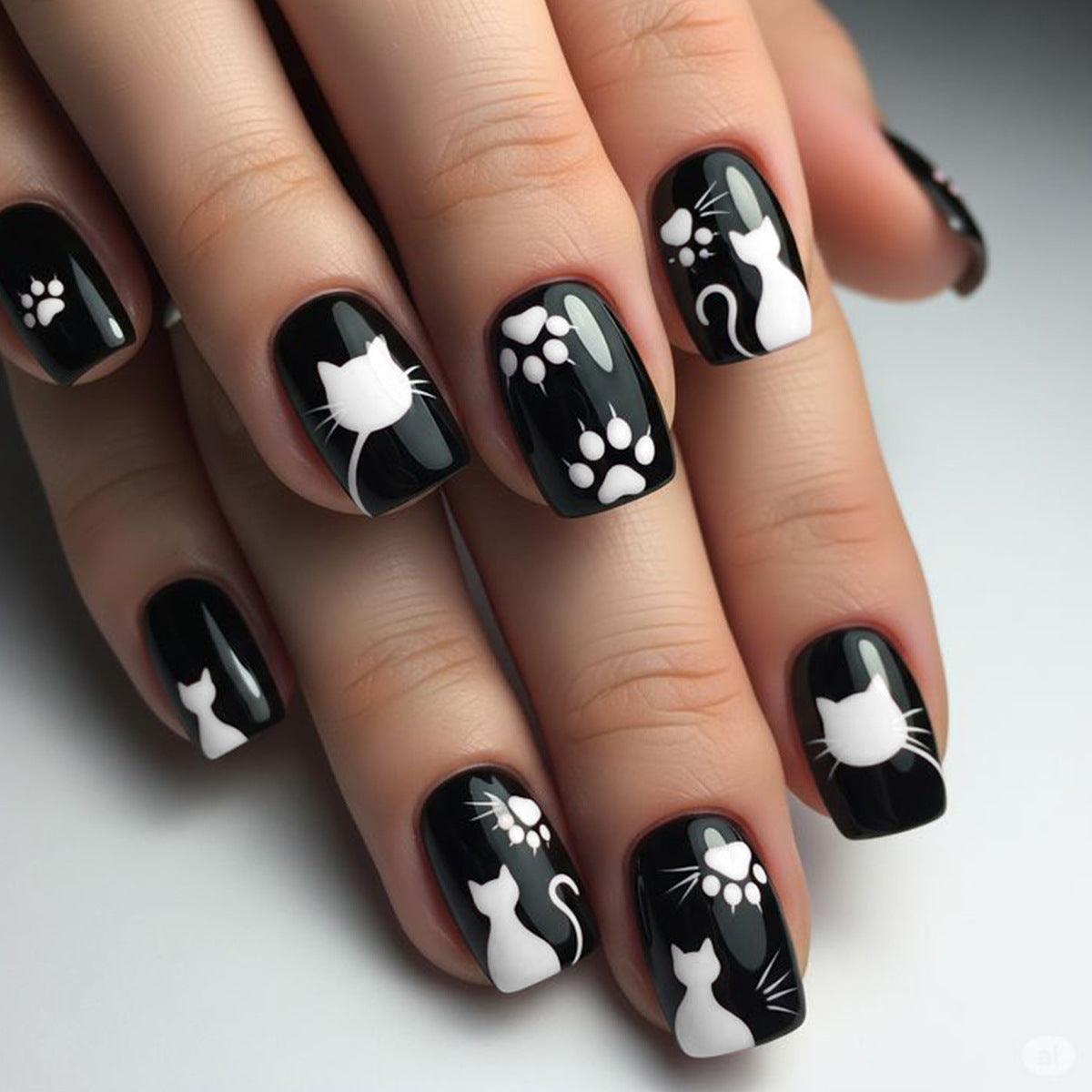 Black Floral Cartoon