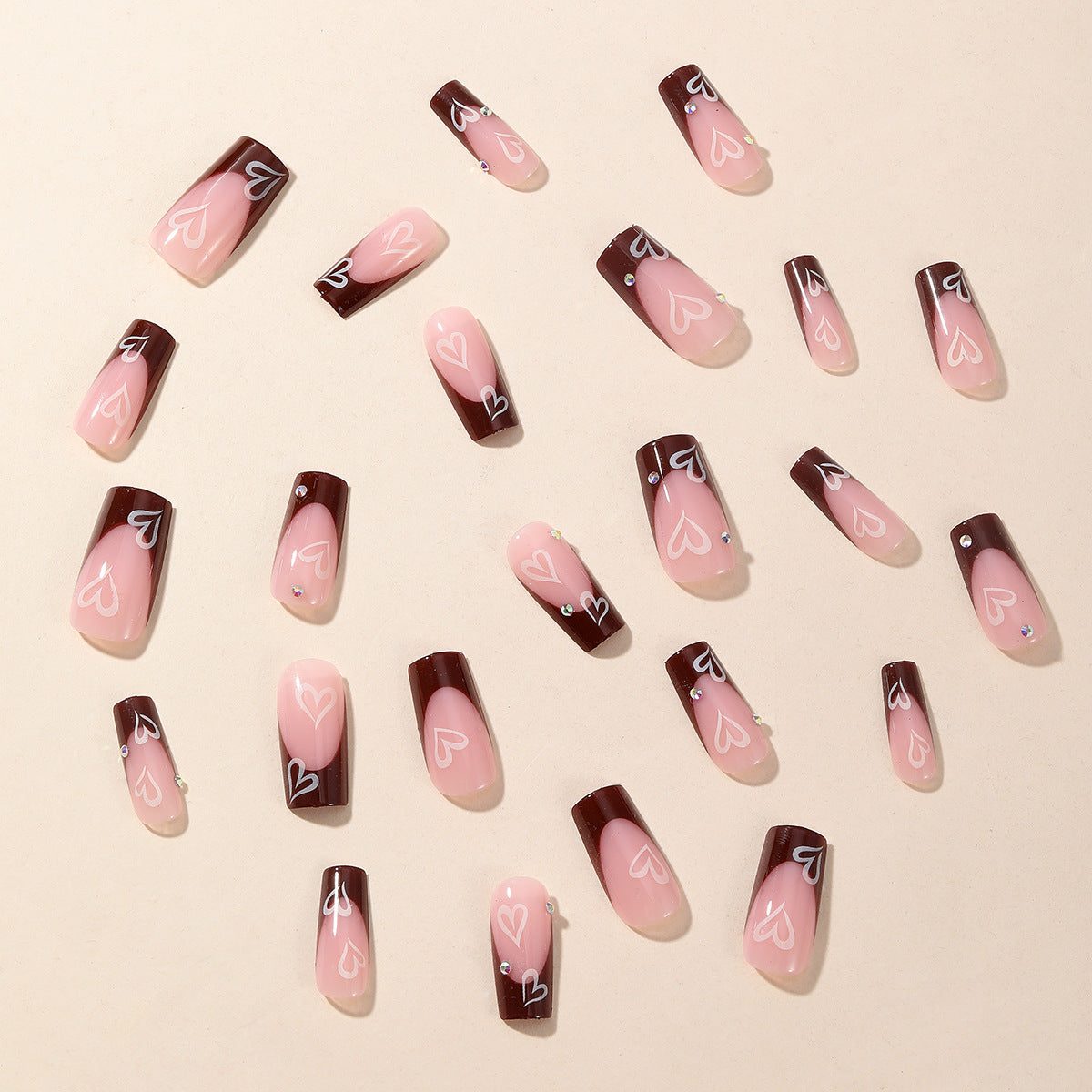 French Heart Press-On Nails