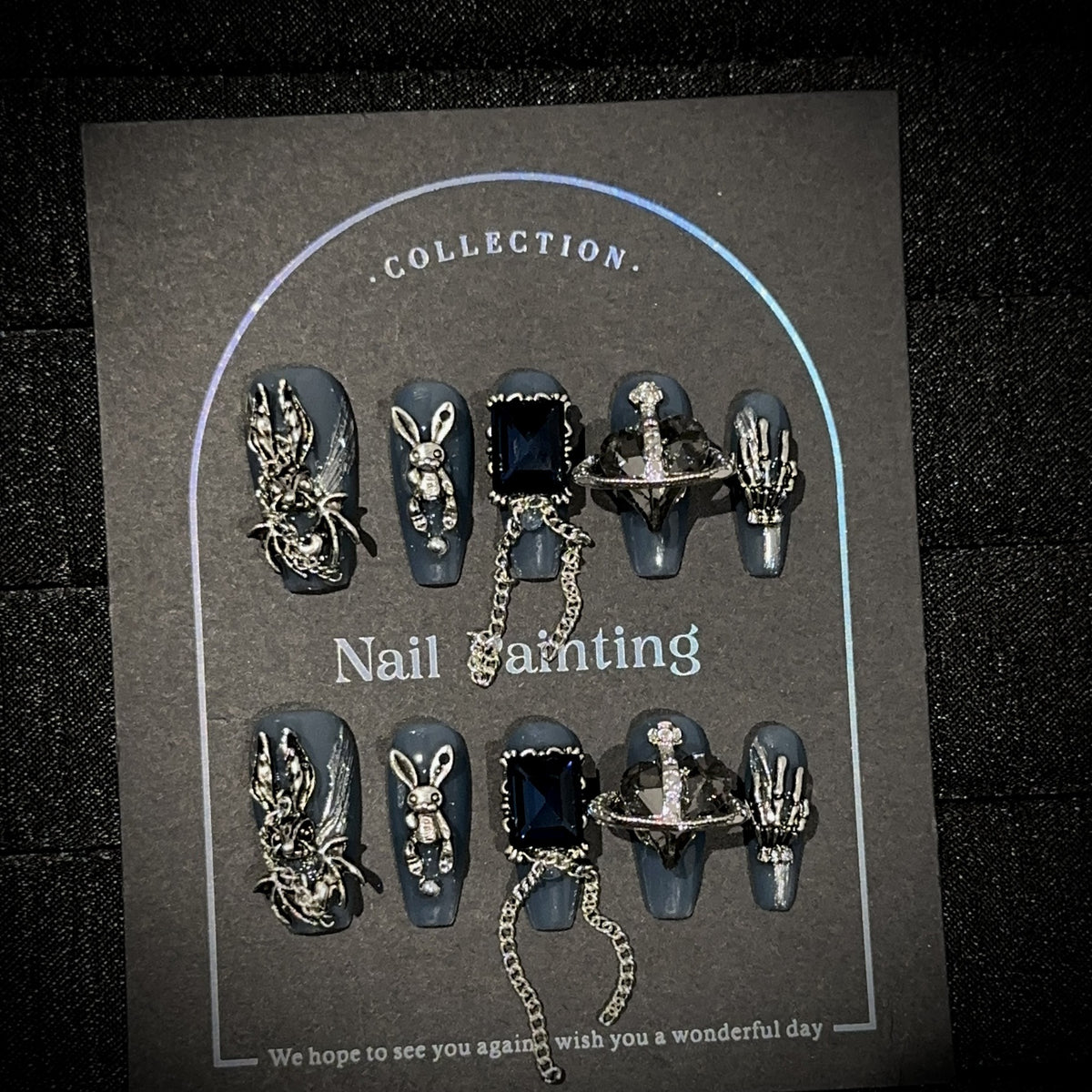 Howl Medium Coffin Halloween — packaging with nail file, jelly tabs and glue