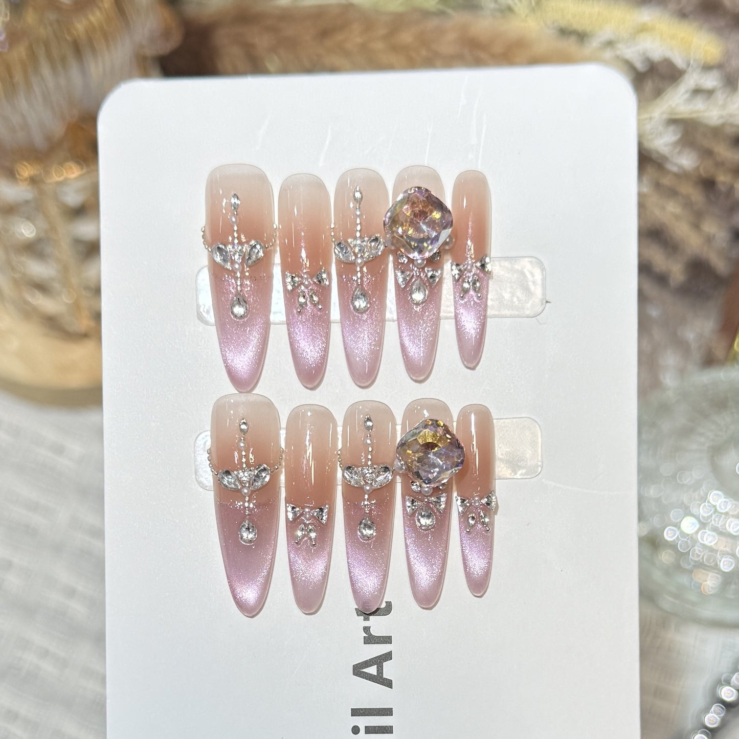 Purple Cat Eye French Crystal