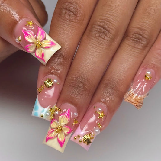 French Floral Pearl 3D