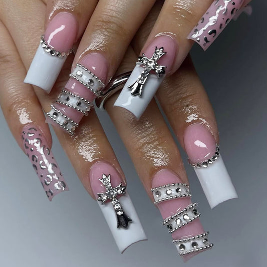 White French Leopard Cross