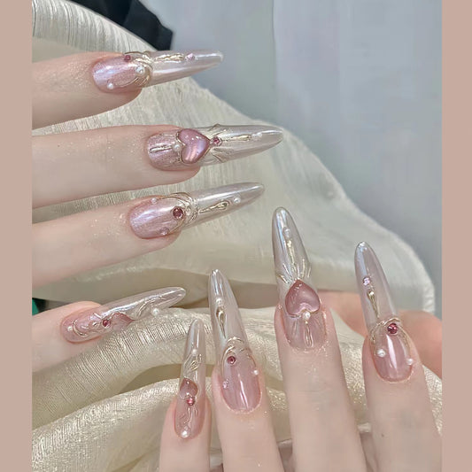 Cat Eye Gradient Glazed French Heart
