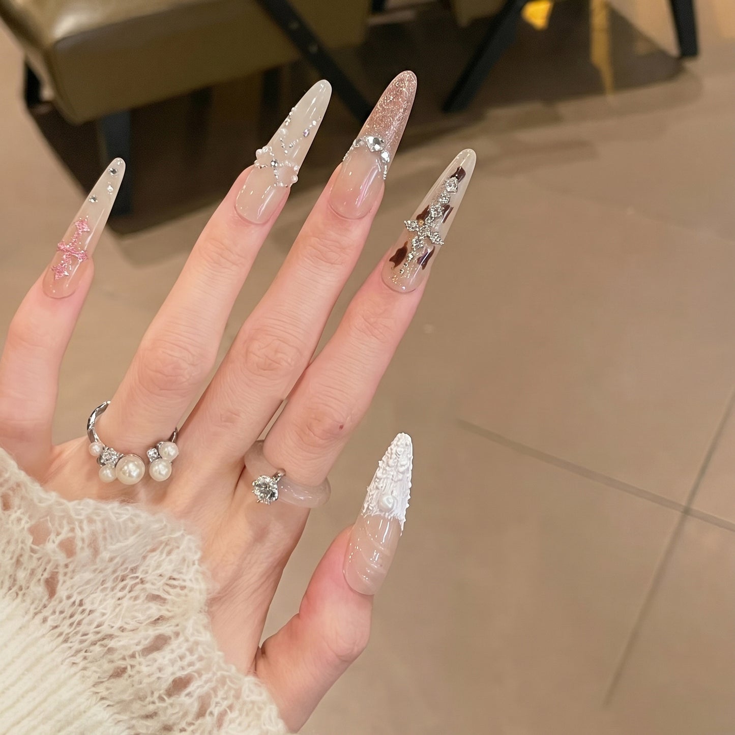 Nude Leopard Bow Crystal