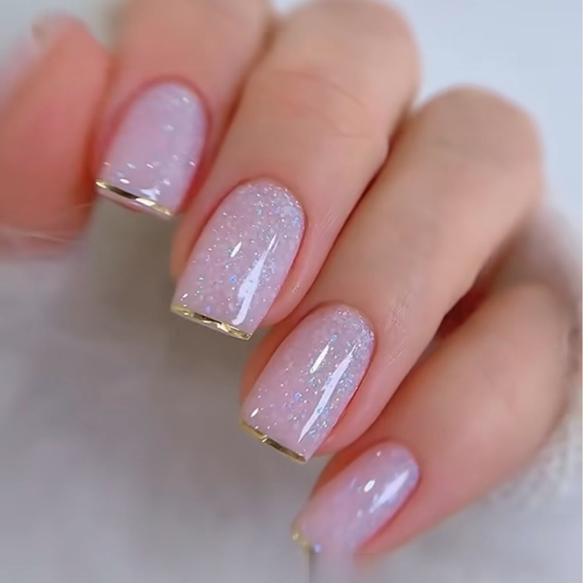 Pink French Press-On Nails