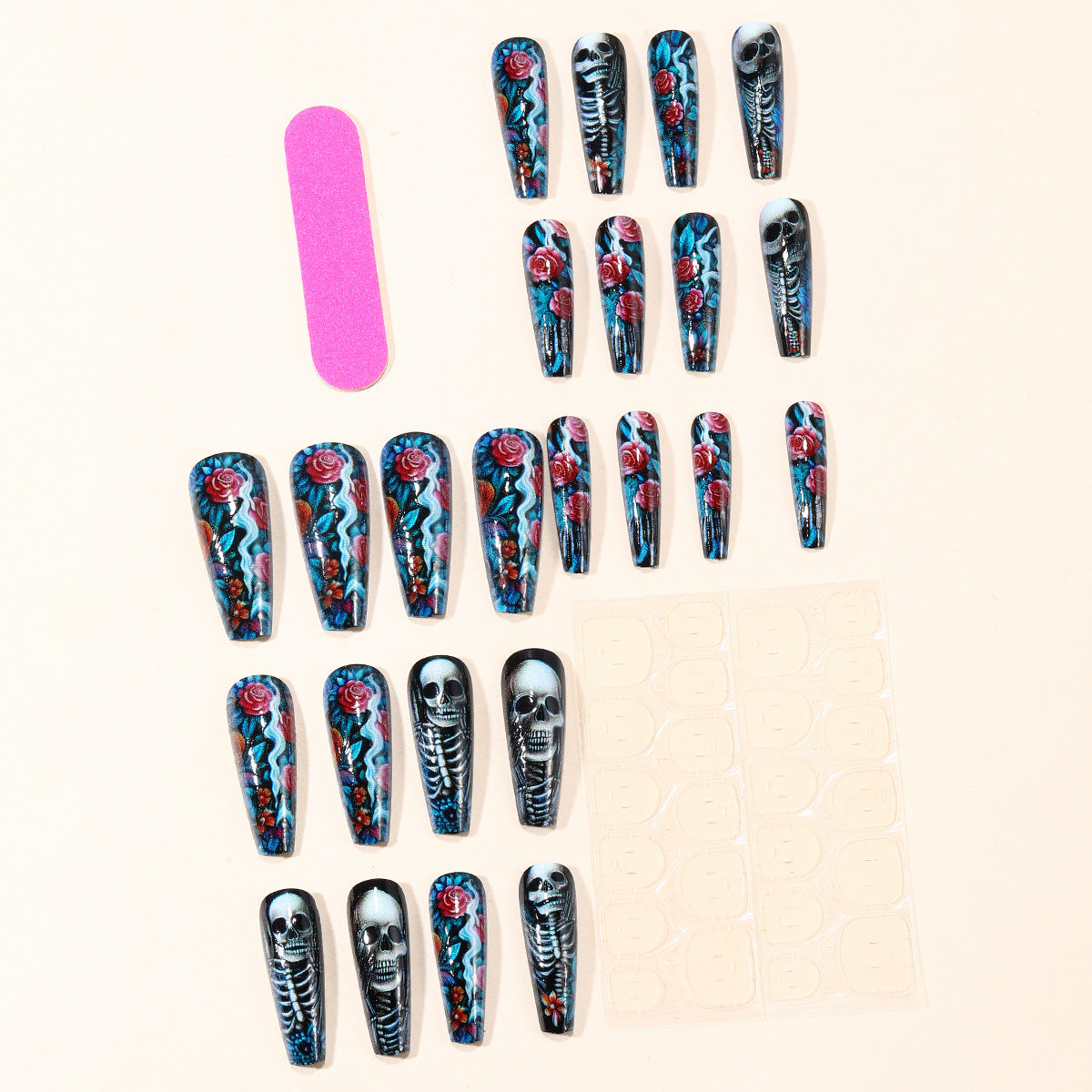 Floral Halloween Press-On Nails