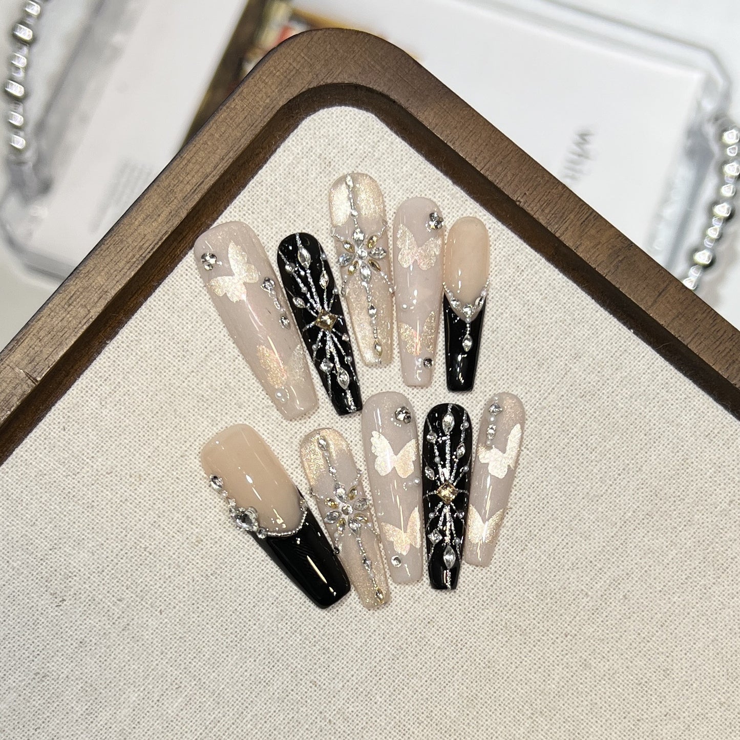 Butterfly Crystal Press-On Nails
