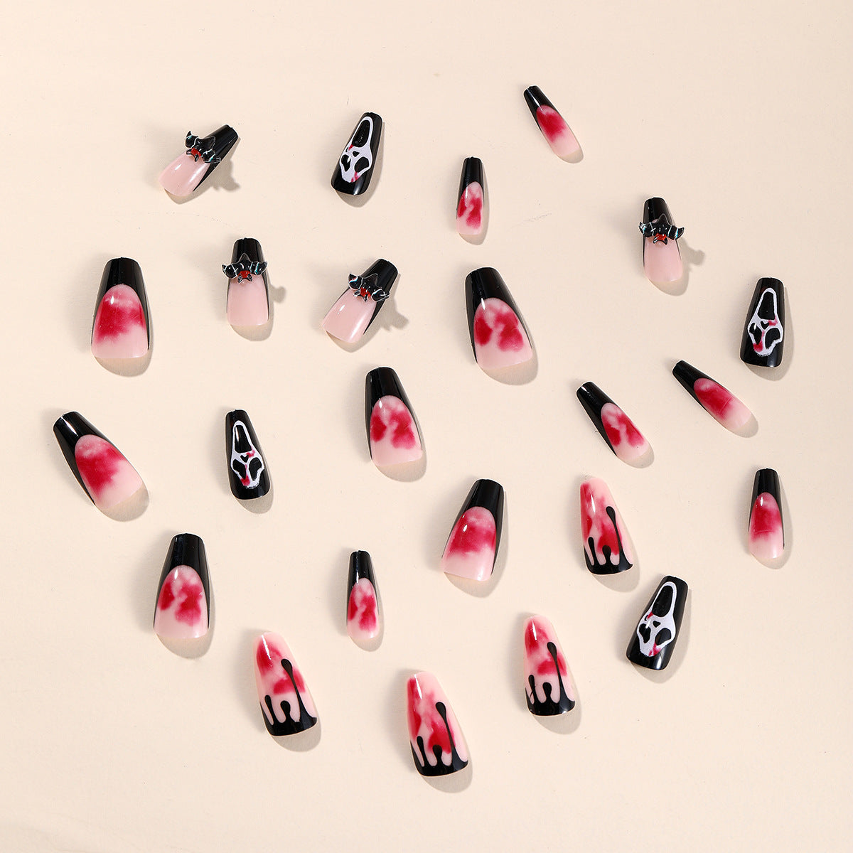 Black Halloween Press-On Nails