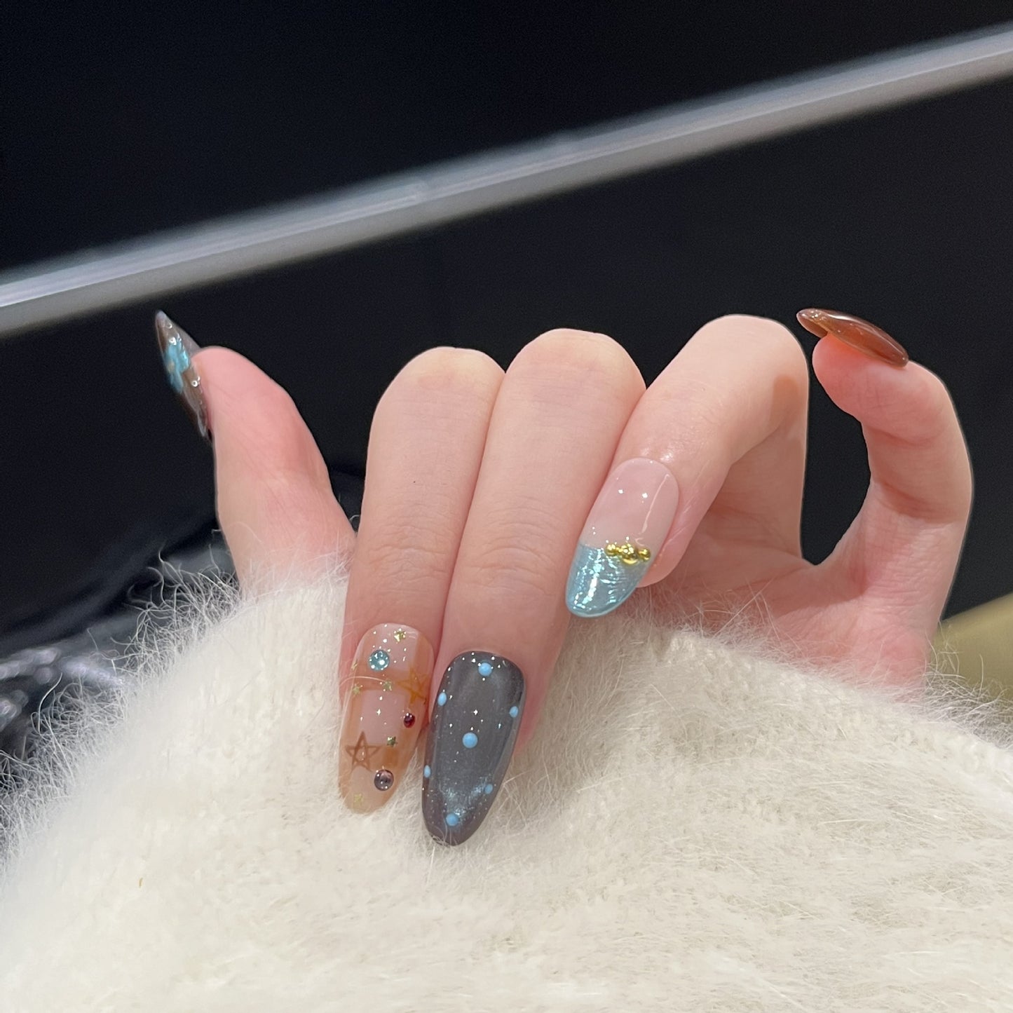 Gold Cat Eye Hand-Painted