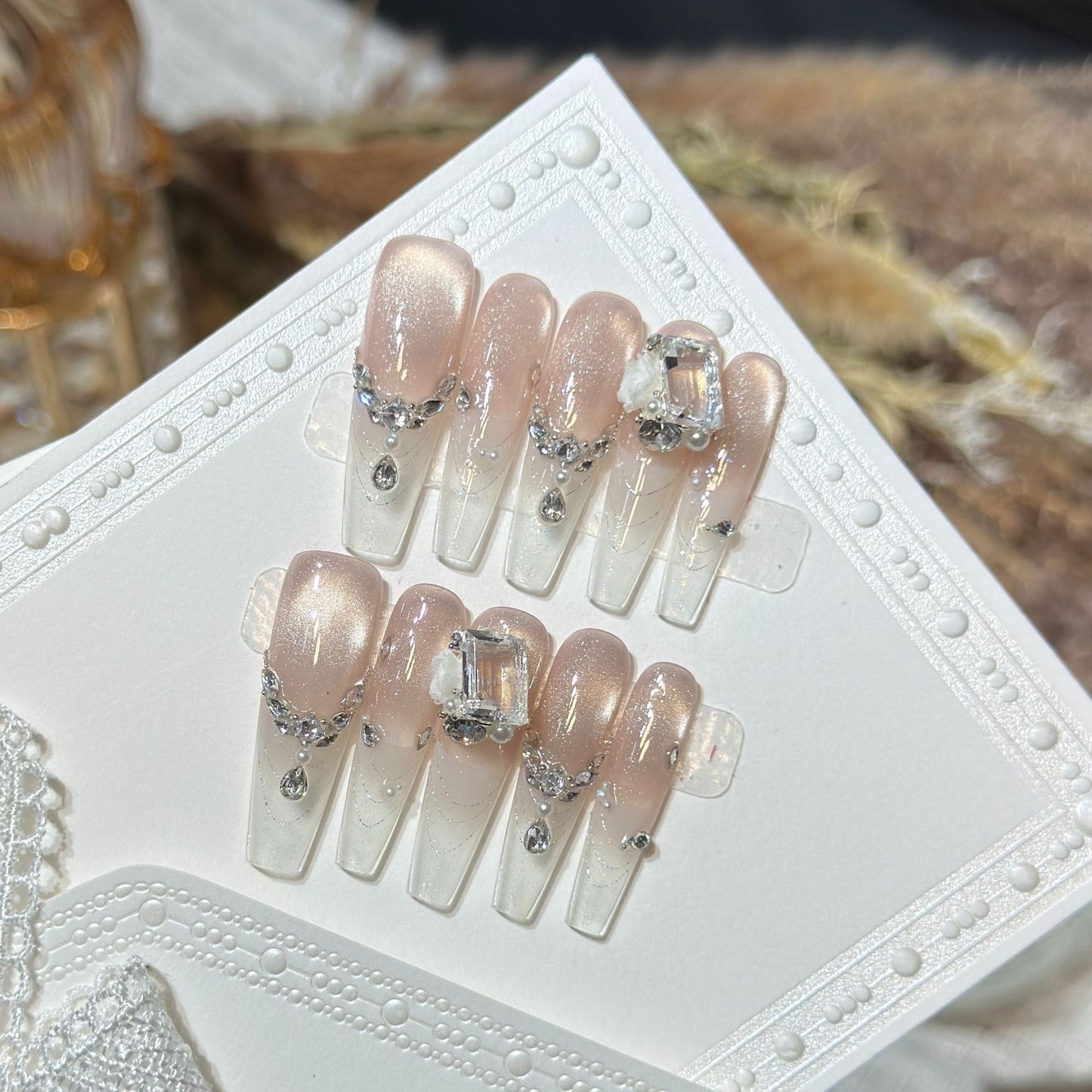 White Cat Eye French Crystal