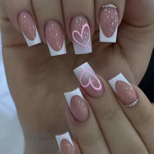 White French Floral Heart