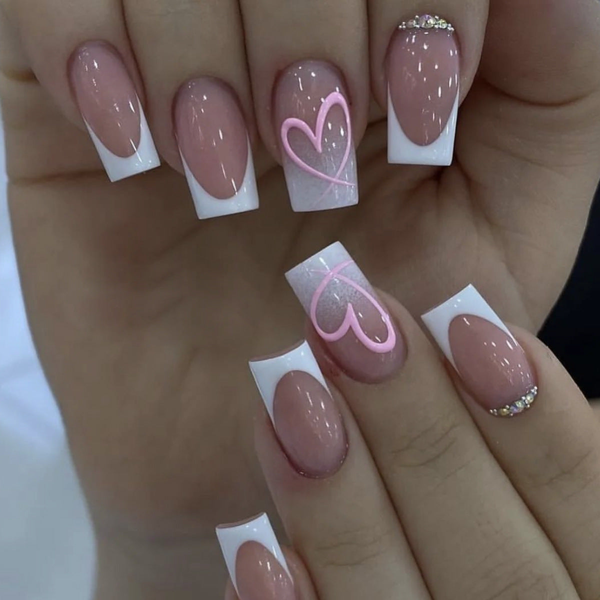 White French Floral Heart