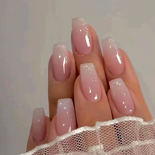 Pink Gradient Ballerina Press-On Nails
