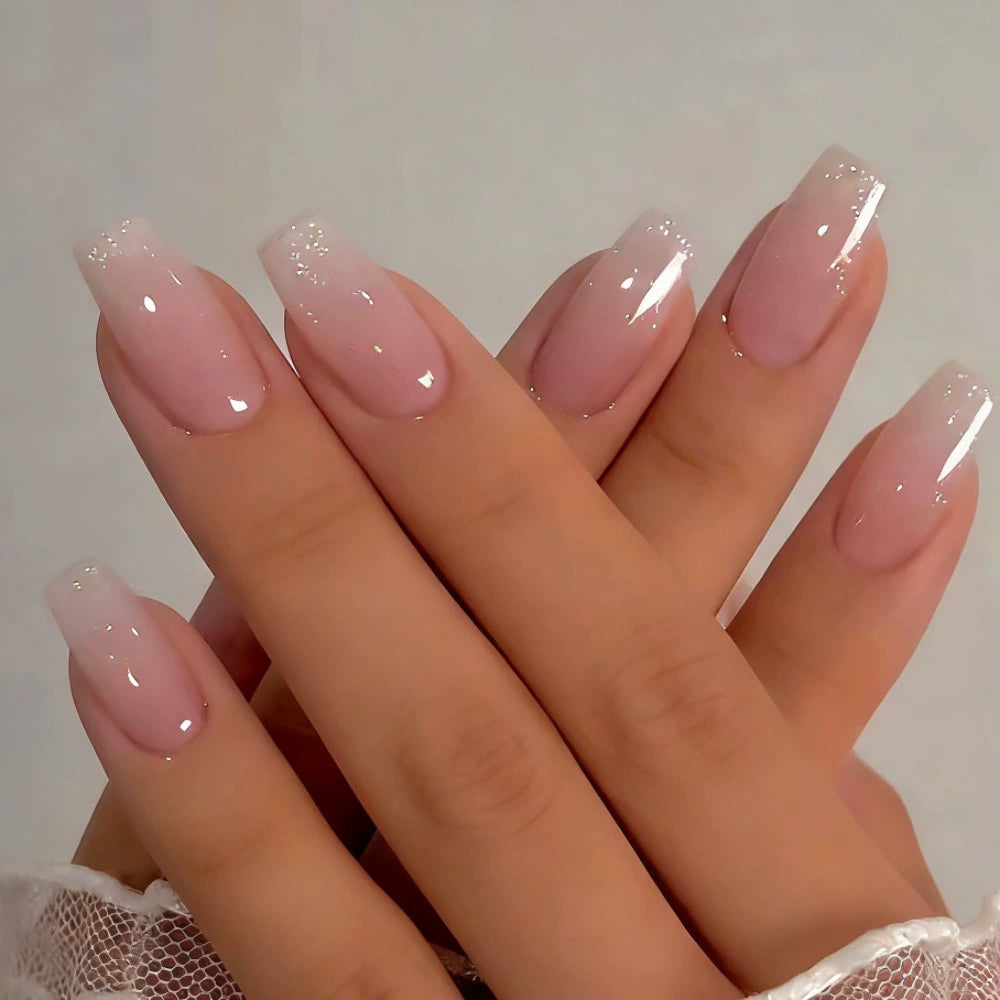Pink Gradient Ballerina Press-On Nails