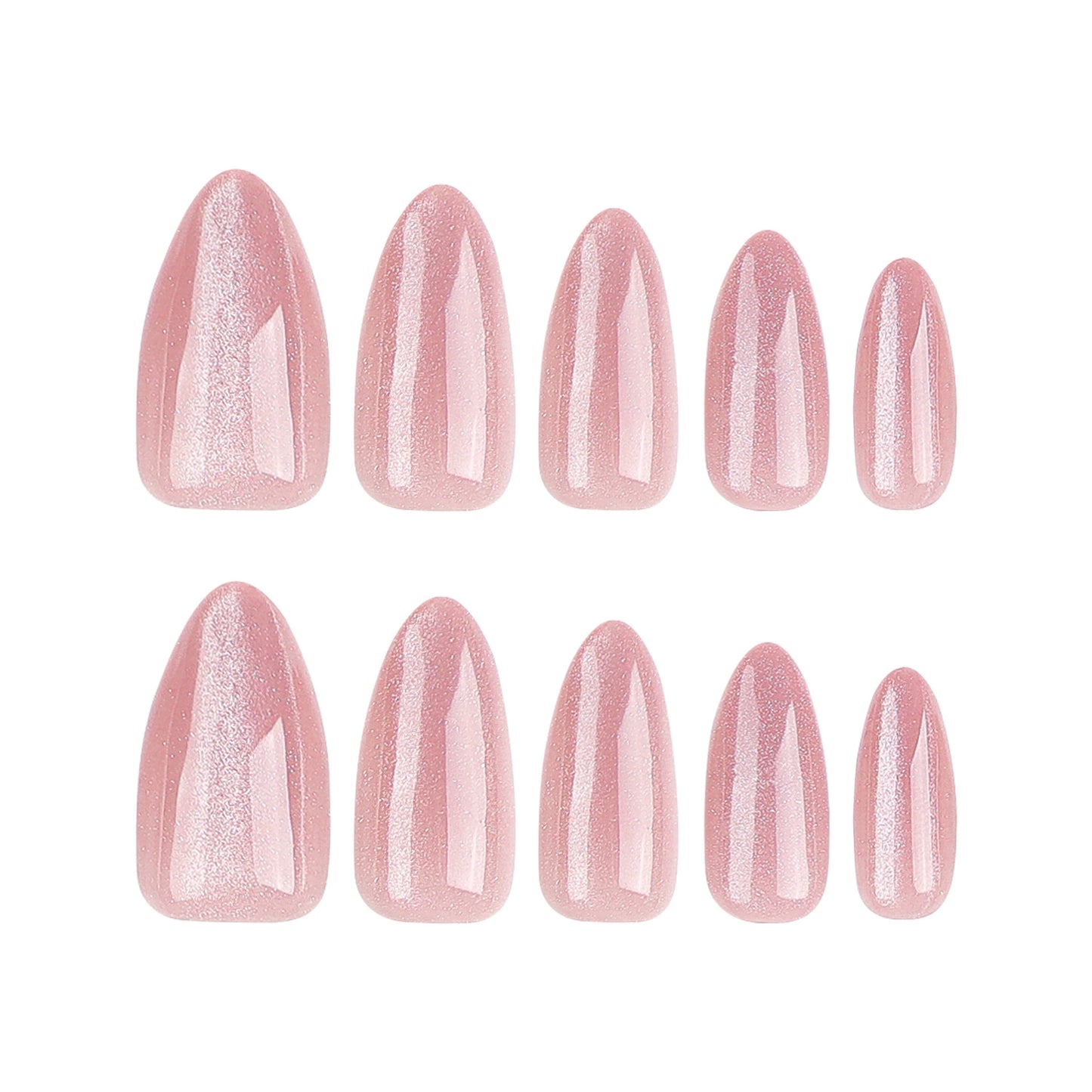 Pink Cat Eye Almond Press-On Nails