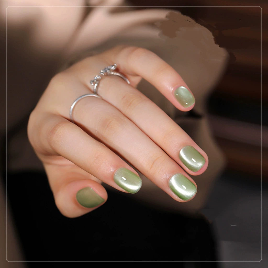 White Cat Eye Press-On Nails