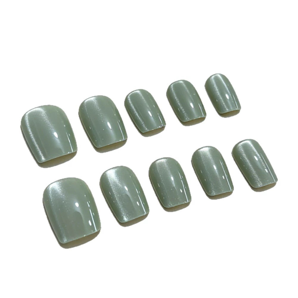 White Cat Eye Press-On Nails
