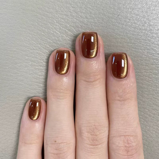 White Cat Eye Press-On Nails