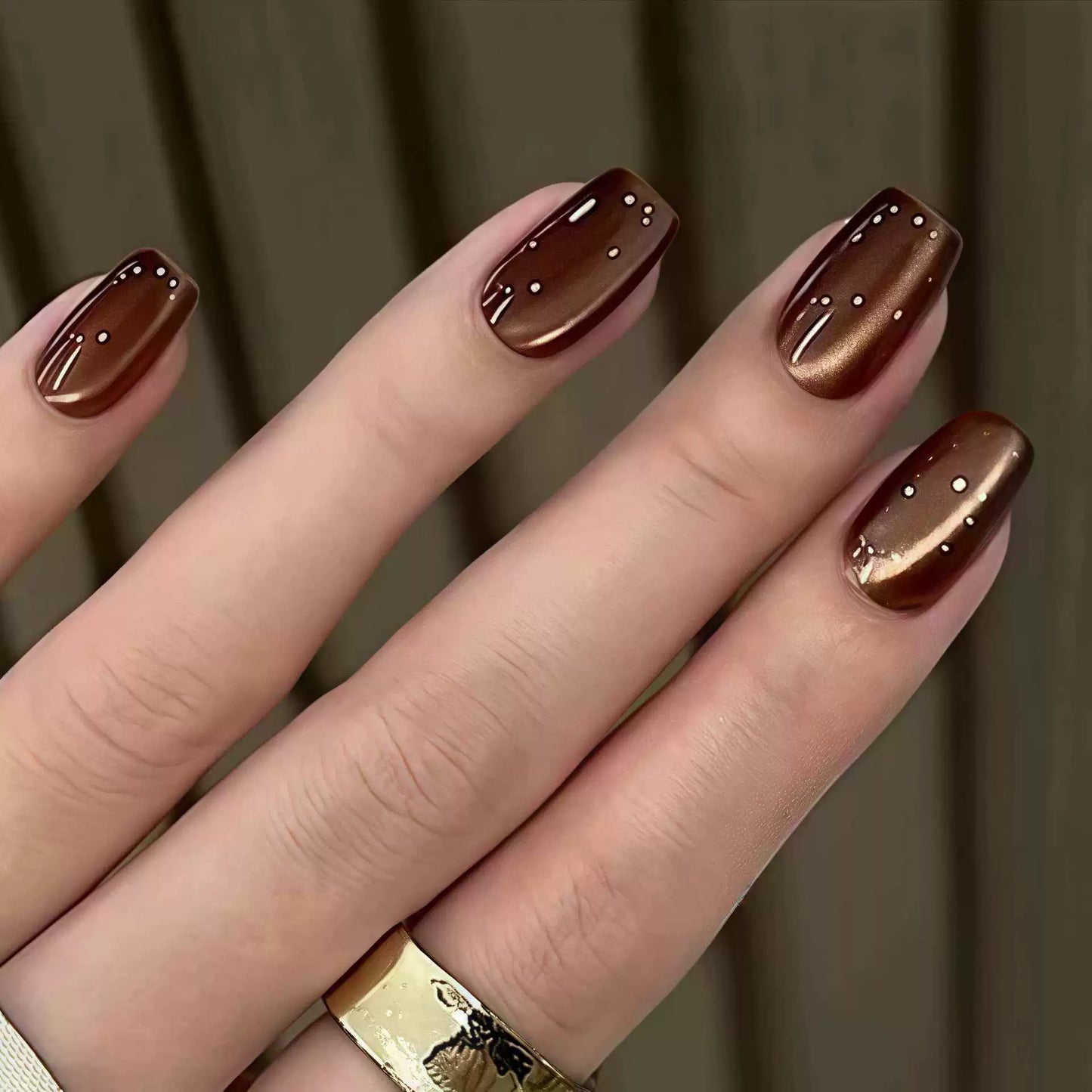White Cat Eye Press-On Nails
