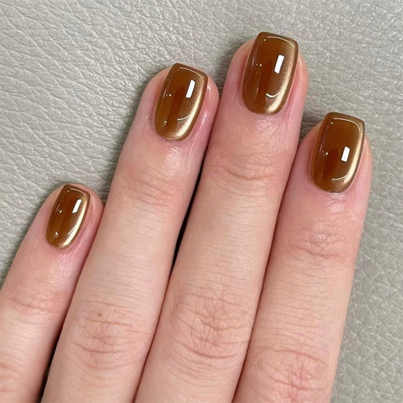 White Cat Eye Press-On Nails