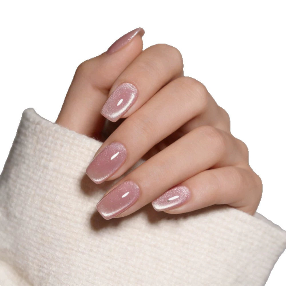 White Cat Eye Press-On Nails