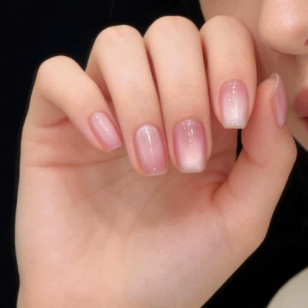 White Cat Eye Press-On Nails