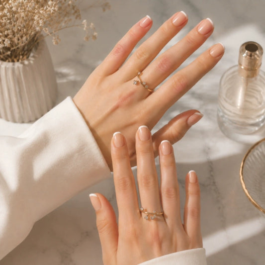 White French Short Square Press-On Nails