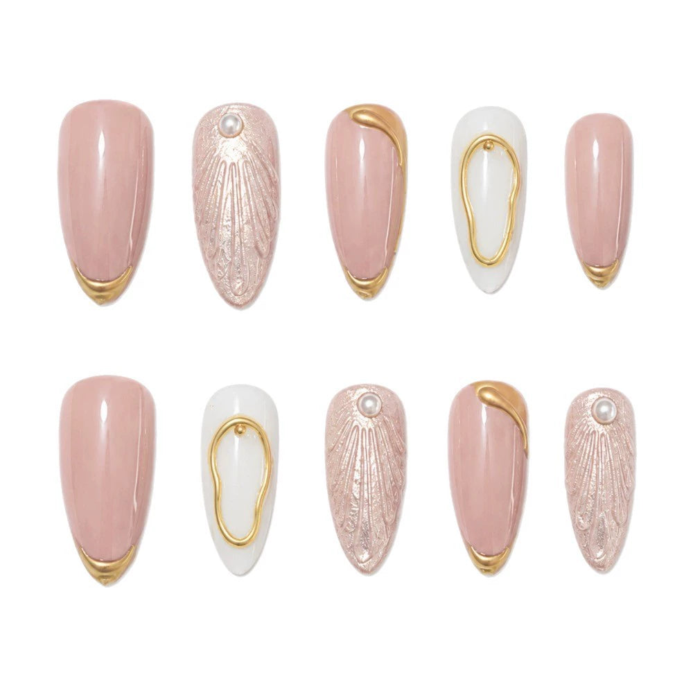 White 3D Press-On Nails