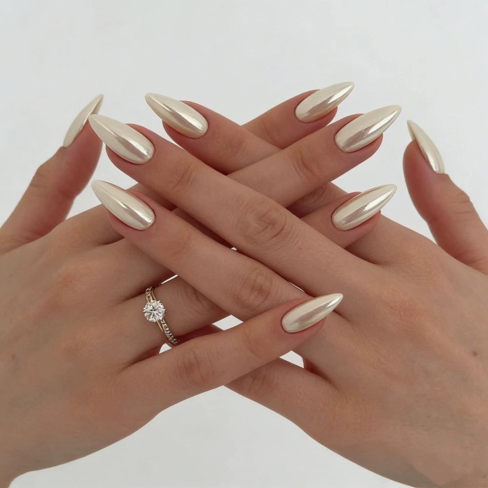 Glazed Chrome Minimalist Press-On Nails