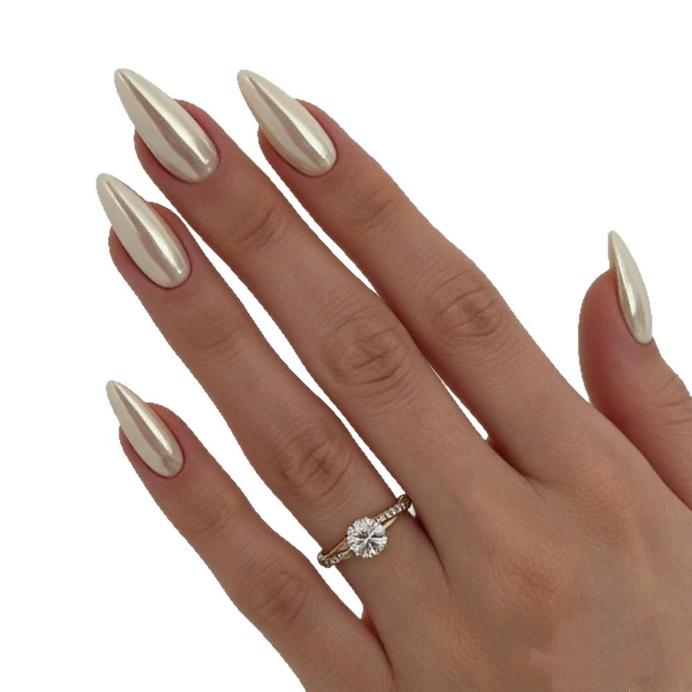 Glazed Chrome Minimalist Press-On Nails