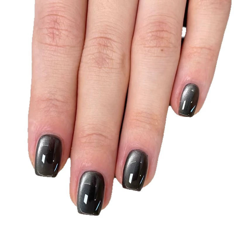 White Cat Eye Press-On Nails
